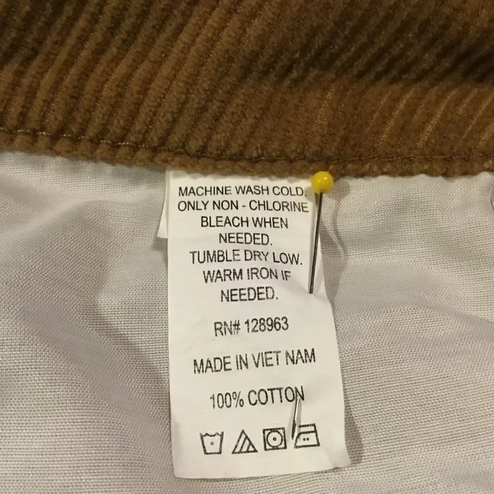 NWT Indigo Rein Brand Camel Corduroy Skirt.  13